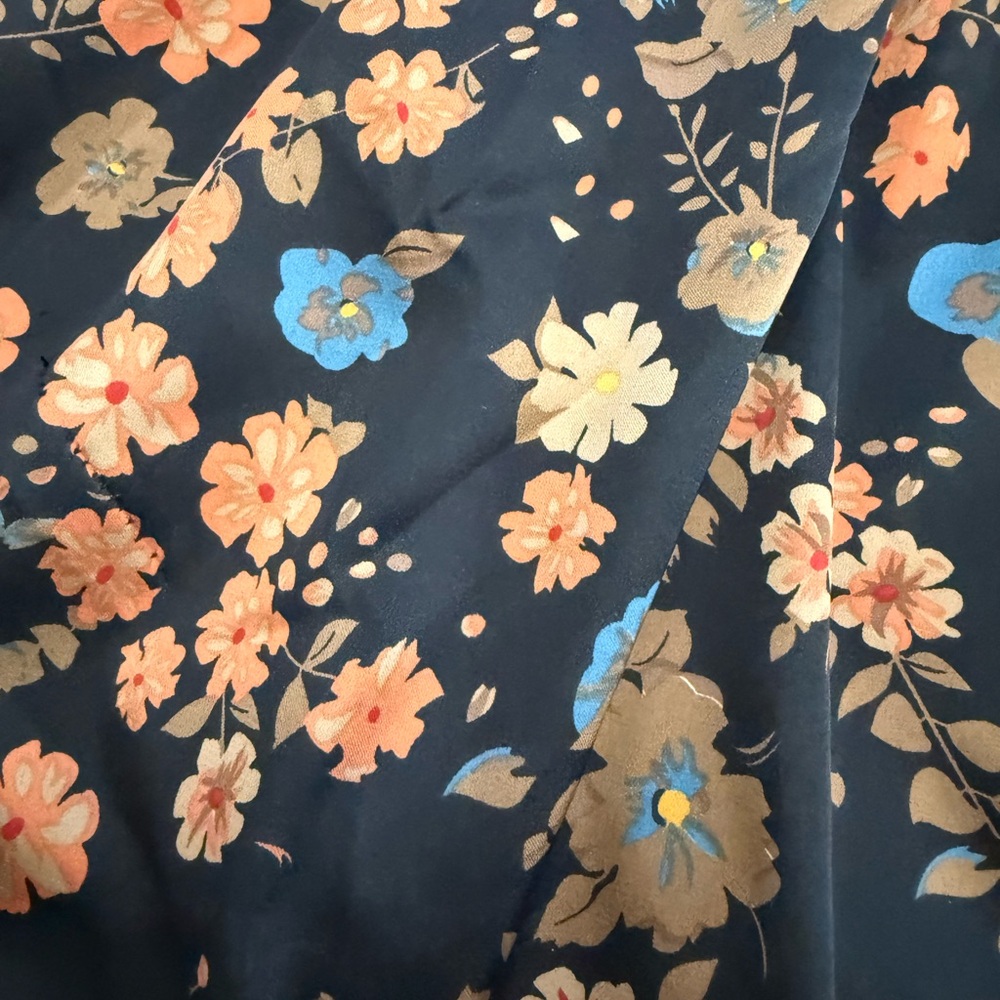 THML Black Midi Dress with Coral, Blue & Brown Floral Print - Picture 4 of 9